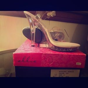 Ellie Clear Platform Heels, Size 9